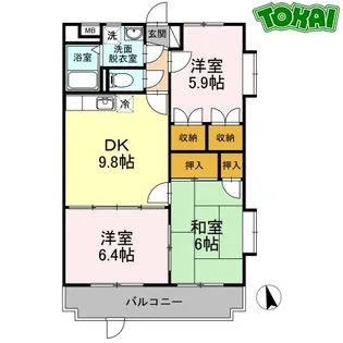 サンライズ駅部田【1階】の間取り
