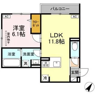 セレスティア細田B【3階】の間取り