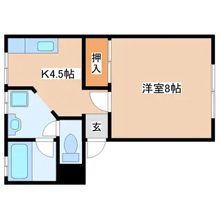 レジデンス黒木【1階】の間取り