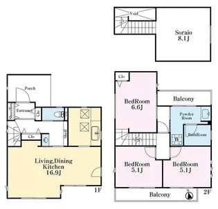 東京都杉並区下井草1【一戸建】の間取り