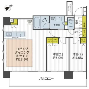 イニシア横浜桜木町【5階】の間取り