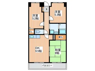 ハイブリッジ門真【6階】の間取り