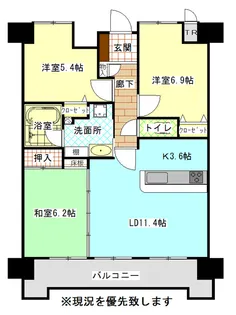 アルファタワー 1102号室【11階】の間取り