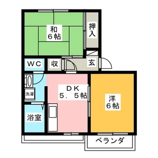 小川パークハイツB【2階】の間取り