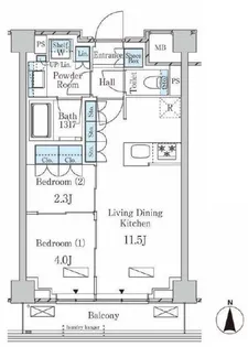 神奈川県川崎市中原区小杉町2【マンション】の間取り