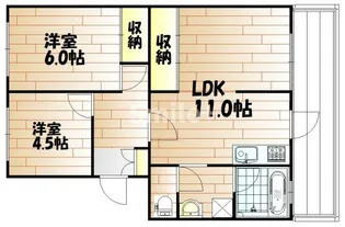 柚ノ木コーポ【1階】の間取り