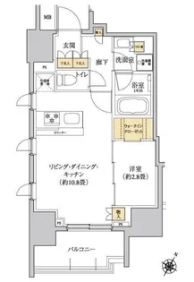 グレーシアフィット三軒茶屋【7階】の間取り