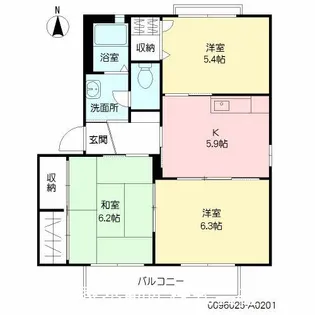 バリュージュ大我【2階】の間取り