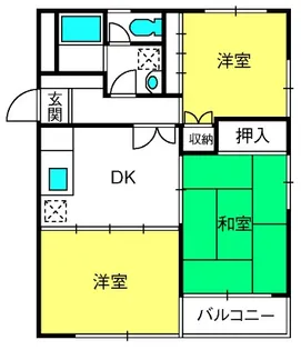 グリーンウッドB棟【3階】の間取り