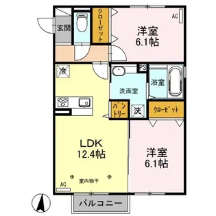 ラ・ポーテA【2階】の間取り