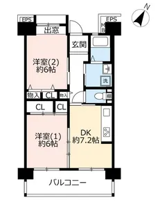 UR牟礼【6階】の間取り