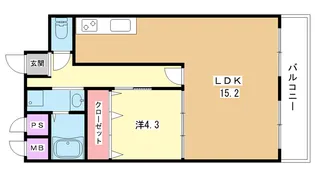 大阪府豊中市寺内2【マンション】の間取り