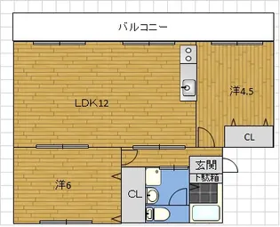 勝亦ハイツ【2階】の間取り