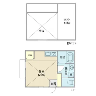 リュミエール カシェット【1階】の間取り