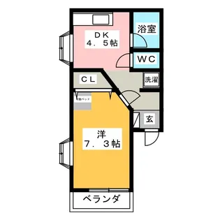 フィフティベルB【1階】の間取り