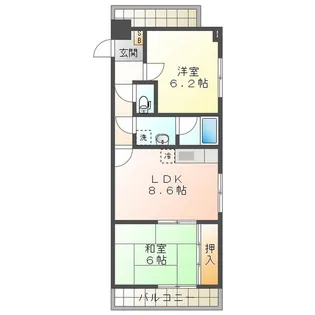 レスカール鵜の森【7階】の間取り