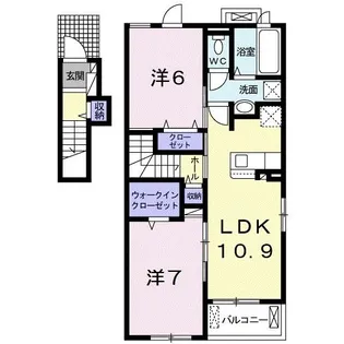 サンシャインヒルズC【2階】の間取り