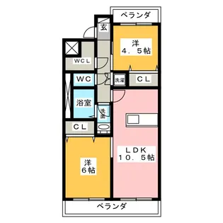 春里ハイツ【4階】の間取り