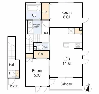 サウスサンド【2階】の間取り