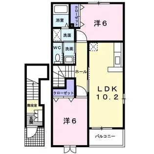 ボア・ソルーチB【2階】の間取り