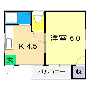八反町ハイツ【1階】の間取り
