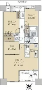リバーガーデンコスモスクエア【15階】の間取り