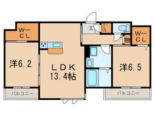 シャ-メゾン岡治II【3階】の間取り