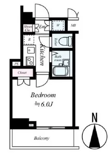 シンシア早稲田南【1階】の間取り