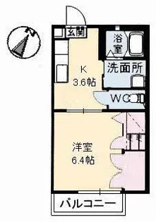 グリーンルーフ沖野上【1階】の間取り