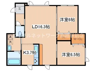 レジデンス鶴ヶ岱【1階】の間取り
