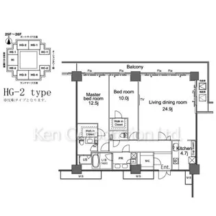 パシフィックロイヤルコートみなとみらいアーバンタワー【26階】の間取り