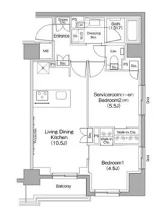 ザ・パークハビオ住吉【2階】の間取り