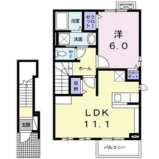 メゾン エメラルド B【2階】の間取り
