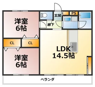 クレイコート横山【2階】の間取り
