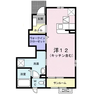 アン ディマンシェ D【1階】の間取り