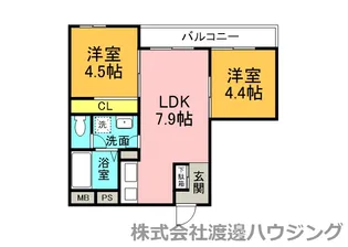 レジデンスコート江坂【1階】の間取り