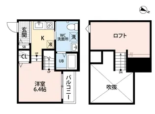 U-style.tsukide6(ユースタイルツキデシックス)【2階】の間取り