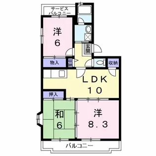 リヴェール森谷【1階】の間取り