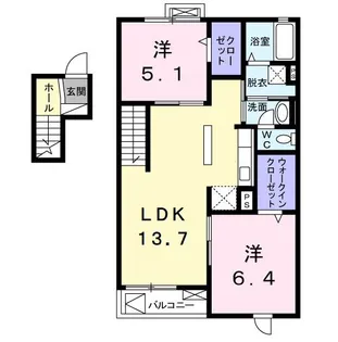 ヴァンベール成田【4階】の間取り