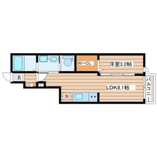 メゾン・ヴェルデ長町【1階】の間取り