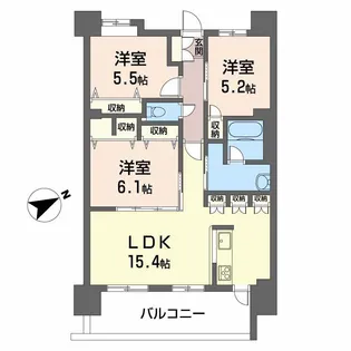 グランマスト西条広大前【9階】の間取り