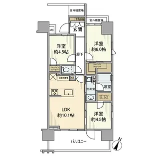プレシス船橋大神宮下【11階】の間取り