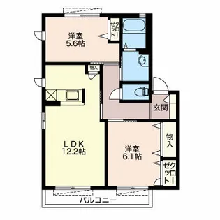 ルミエール高師【1階】の間取り