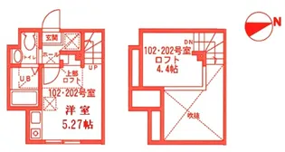 ハーミットクラブハウス長津田B棟【2階】の間取り