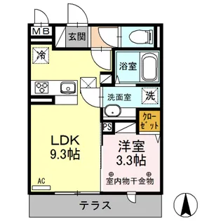 ラ・サンテ B【1階】の間取り