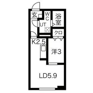 メリディアン国見駅前伍番館【1階】の間取り