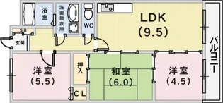 ベルコート相楽園【4階】の間取り