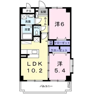ヒルサイドマンションB【1階】の間取り