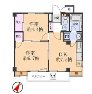 パティオ桔梗【2階】の間取り