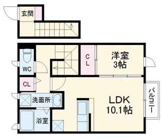 ル・トゥルヌソル【2階】の間取り